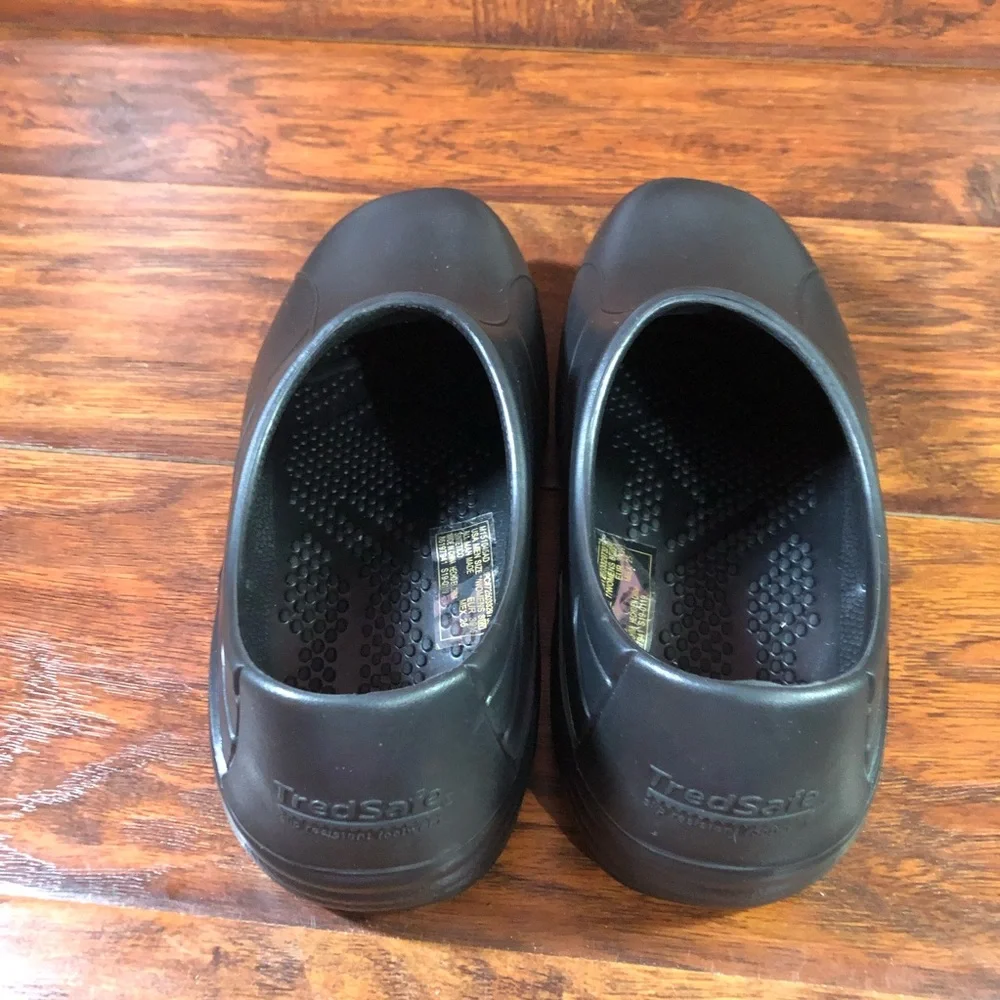 TredSafe Shoes Mens 7 Womens 8W Black Loafer Oil Slip Resistant Slip-on - Picture 2 of 7